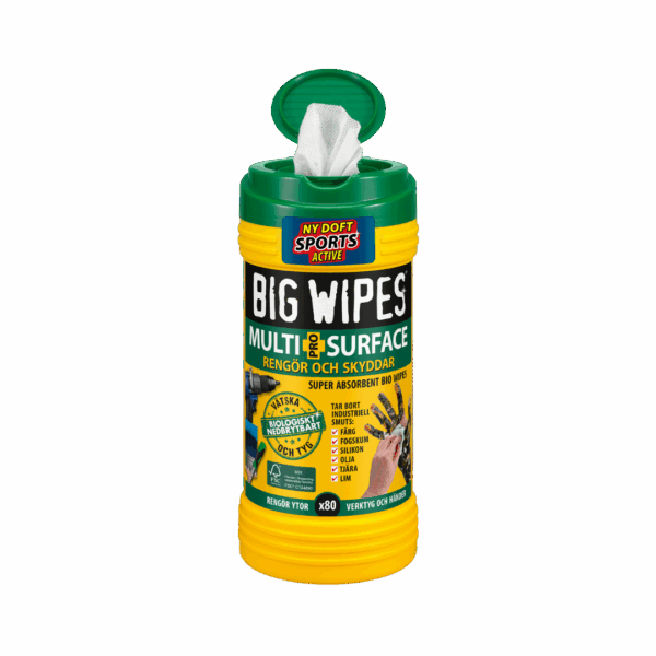 Big wipes Multi Surface 80 Dukar_Open_Ny Doft Multi surface, 80 dukar öppen burk