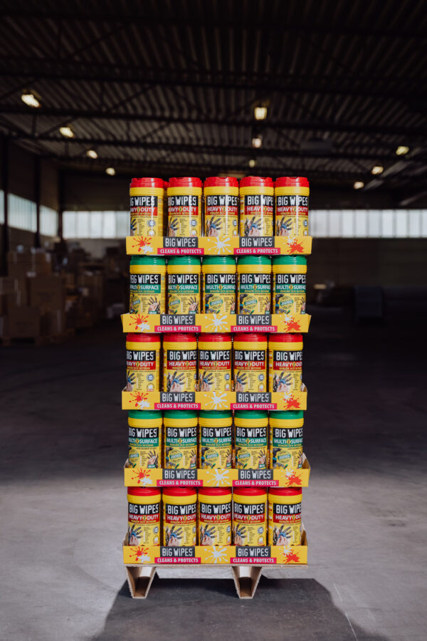 Pall Big Wipes bordsdisplay – kompakt exponeringsställ